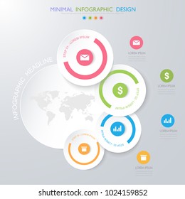 Business  infographic  template  the concept is circle option step with  full color icon can be used for diagram  info graph  chart  business presentation or web , Vector design element  illustration