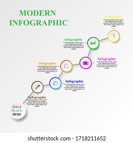 Business infographic template the concept is circle option step with full color icon can be used for diagram infograph chart business presentation or web , Vector design element illustration