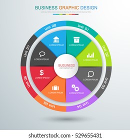 Business  infographic  template  the concept is circle option step with  full color icon can be used for diagram  infograph  chart or  business presentation , Vector design element  illustration