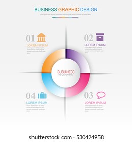 Business  infographic  template  the concept is circle option step with  full color icon can be used for diagram  infograph  chart or  business presentation , Vector design element  illustration