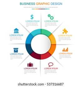 Business  Infographic  Template  The Concept Is Circle Option Step With  Full Color Icon Can Be Used For Diagram  Infograph  Chart Or  Business Presentation , Vector Design Element  Illustration