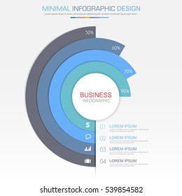 Business  infographic  template  the concept is circle option step with  full color icon can be used for diagram  infograph  chart  business presentation or web , Vector design element  illustration