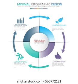 Business  infographic  template  the concept is circle option step with  full color icon can be used for diagram  infograph  chart  business presentation or web , Vector design element  illustration