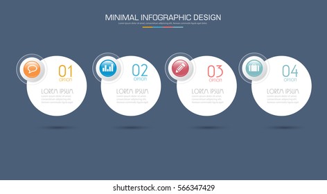 Business  infographic  template  the concept is circle option step with  full color icon can be used for diagram  infograph  chart  business presentation or web , Vector design element  illustration