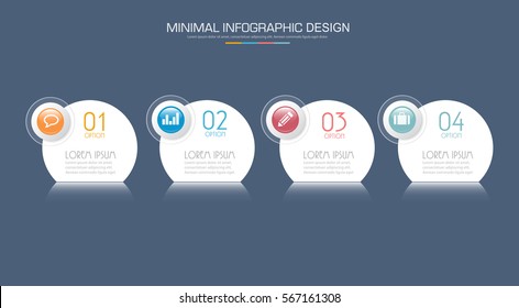 Business  infographic  template  the concept is circle option step with  full color icon can be used for diagram  infograph  chart  business presentation or web , Vector design element  illustration