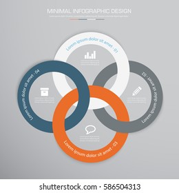Business  infographic  template  the concept is circle option step with  full color icon can be used for diagram  infograph  chart  business presentation or web , Vector design element  illustration