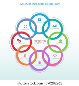 Business  infographic  template  the concept is circle option step with  full color icon can be used for diagram  infograph  chart  business presentation or web , Vector design element  illustration