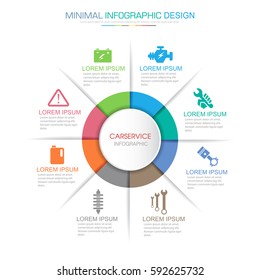 Business  infographic  template  the concept is circle option step with  full color icon can be used for diagram  infograph  chart  business presentation or web , Vector design element  illustration