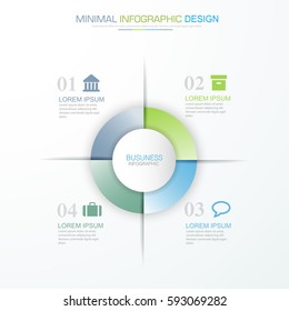 Business  infographic  template  the concept is circle option step with  full color icon can be used for diagram  infograph  chart  business presentation or web , Vector design element  illustration