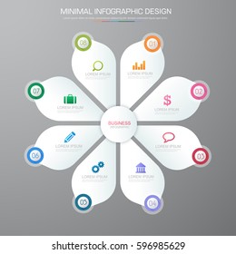Business  infographic  template  the concept is circle option step with  full color icon can be used for diagram  infograph  chart  business presentation or web , Vector design element  illustration