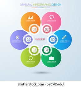 Business  infographic  template  the concept is circle option step with  full color icon can be used for diagram  infograph  chart  business presentation or web , Vector design element  illustration