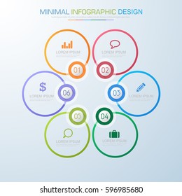 Business  infographic  template  the concept is circle option step with  full color icon can be used for diagram  infograph  chart  business presentation or web , Vector design element  illustration