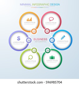Business  infographic  template  the concept is circle option step with  full color icon can be used for diagram  infograph  chart  business presentation or web , Vector design element  illustration