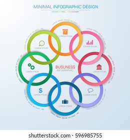 Business  infographic  template  the concept is circle option step with  full color icon can be used for diagram  infograph  chart  business presentation or web , Vector design element  illustration