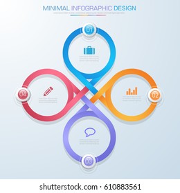 Business  Infographic  Template  The Concept Is Circle Option Step With  Full Color Icon Can Be Used For Diagram  Infograph  Chart  Business Presentation Or Web , Vector Design Element  Illustration