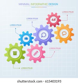 Business  infographic  template  the concept is circle option step with  full color icon can be used for diagram  infograph  chart  business presentation or web , Vector design element  illustration