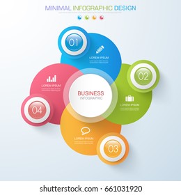 Business  Infographic  Template  The Concept Is Circle Option Step With  Full Color Icon Can Be Used For Diagram  Infograph  Chart  Business Presentation Or Web , Vector Design Element  Illustration