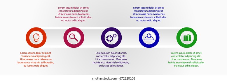 Business infographic template the concept is circle option step with full color icon can be used for diagram infograph chart business presentation or web , Vector design element illustration.