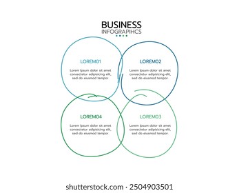 Business infographic template. concept cycle with 4 options or steps.