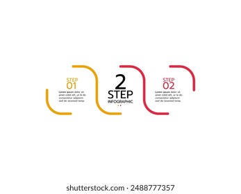 Business infographic template, concept thin line design with 2 options , steps, processes, and marketing icons.