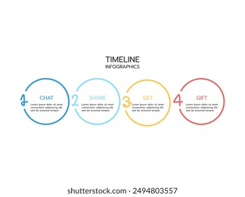 Business Infographic template. Concept thin line design with numbers 4 options or steps. Can be used for process diagram, presentations, workflow layout, banner, flow chart, info graph.
