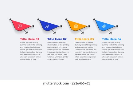 Business infographic template creative design with 4 or four steps for presentation, Modern Minimal vector infographic template design