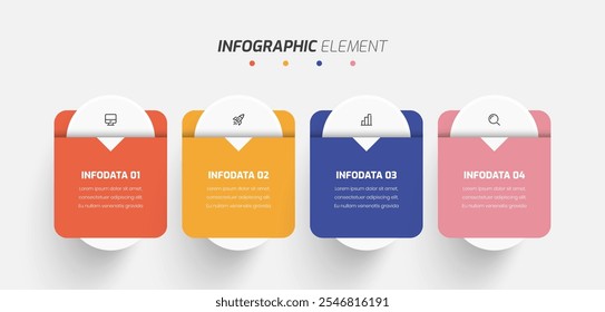 Diseño creativo de la Plantilla de la infografía del negocio con el icono Abstractas de la etiqueta y el número 3 para la presentación