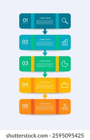 Business Infographic Template Creative Design with Icon and 5 Number for Presentation