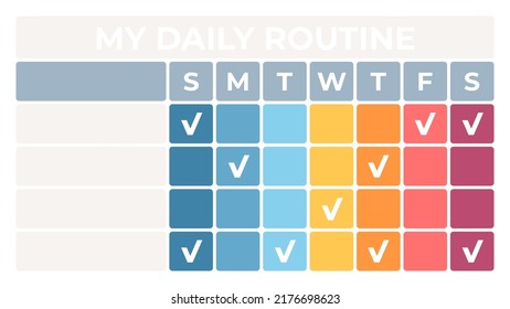 Business infographic template. Daily routine chart with 4 options, tasks. Vector chart.