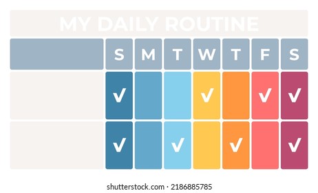 Business Infographic Template. Daily Routine Chart With 2 Options, Steps. Vector Chart.