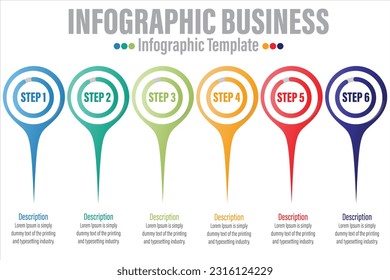 Business Infographic Template. Data Visualization. Can be used for workflow layout, number of options, steps, diagram, graph, presentation, chart and web design. Vector illustration