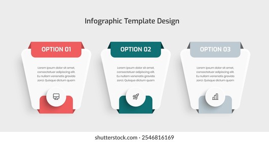 Business Infographic Template Data Visualization Abstract with Circle Label 4 Option and Icon