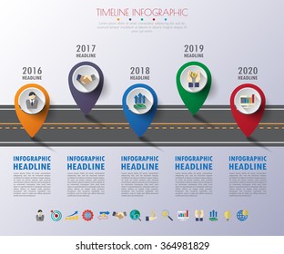 business Infographic Template. Data Visualization. Can be used for workflow layout, number of options, steps, diagram, graph, presentation, chart and web design. Vector illustration.