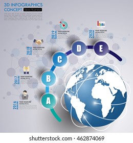 business Infographic Template. Data Visualization. Can be used for workflow layout, number of options, steps, diagram, graph, presentation, chart and web design. Vector illustration.