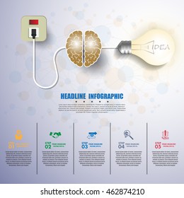 business Infographic Template. Data Visualization. Can be used for workflow layout, number of options, steps, diagram, graph, presentation, chart and web design. Vector illustration.