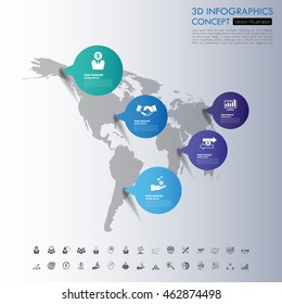 business Infographic Template. Data Visualization. Can be used for workflow layout, number of options, steps, diagram, graph, presentation, chart and web design. Vector illustration.