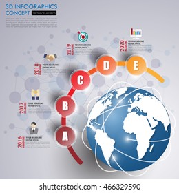 business Infographic Template. Data Visualization. Can be used for workflow layout, number of options, steps, diagram, graph, presentation, chart and web design. Vector illustration.