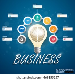 business Infographic Template. Data Visualization. Can be used for workflow layout, number of options, steps, diagram, graph, presentation, chart and web design. Vector illustration.