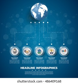 business Infographic Template. Data Visualization. Can be used for workflow layout, number of options, steps, diagram, graph, presentation, chart and web design. Vector illustration.