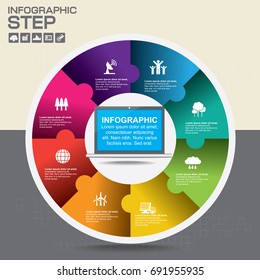 Business Infographic Template. Data Visualization. Can be used for workflow layout, number of options, steps, diagram, graph, presentation, chart and web design. Vector illustration.