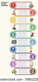 Business Infographic Template. Data Visualization. Can be used for workflow layout, number of options, steps, diagram, graph, presentation, chart and web design. Vector illustration.
