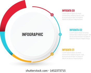 Business infographic template design with 3 steps, options, spiral processes. Vector element for presentations.