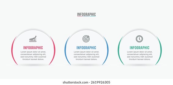 Business infographic template design. 3-4-5 options or steps timeline infographic design. Can be used for process diagram, presentations, workflow layout, flow chart, steps, banner.