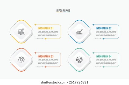 Business infographic template design. 3-4-5 options or steps timeline infographic design. Can be used for process diagram, presentations, workflow layout, flow chart, steps, banner.
