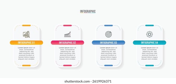 Business infographic template design. 3-4-5 options or steps timeline infographic design. Can be used for process diagram, presentations, workflow layout, flow chart, steps, banner.