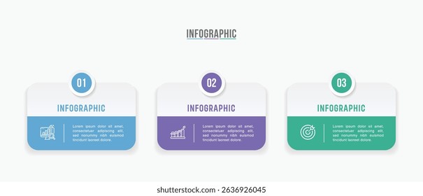 Business infographic template design. 3-4-5 options or steps timeline infographic design. Can be used for process diagram, presentations, workflow layout, flow chart, steps, banner.