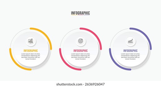 Business infographic template design. 3-4-5 options or steps timeline infographic design. Can be used for process diagram, presentations, workflow layout, flow chart, steps, banner.