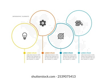 Design de modelo de infográfico de negócios com 4 etapas