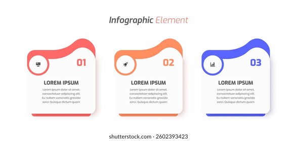 Business Infographic Template Design with Abstract Design, Icon and 4 numbers for Presentation	
