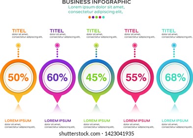 Business infographic template design. Business concept with 5 options, steps or processes